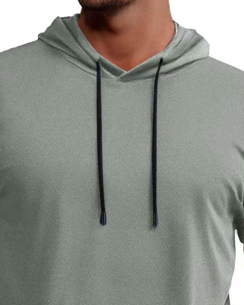 T-Shirt Hoodie Snabbtorka Kort Ärm
