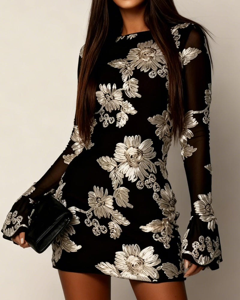 Modig Virkad Rak Klänning