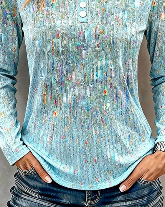 Blus Knappad V-ringning