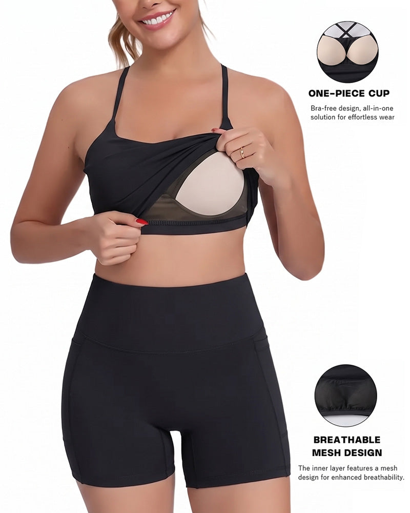 Cami Top Rygg Kors Solid