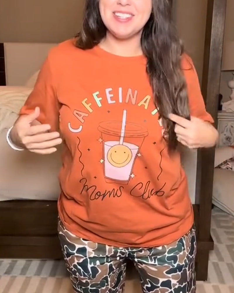 T-Shirt Tryckt Rund Hals Amning