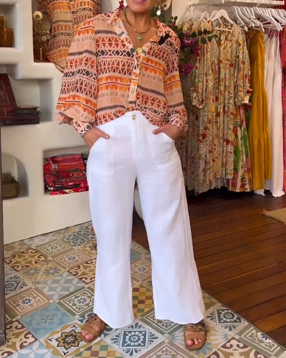 Skjorta med slag och retrotryck