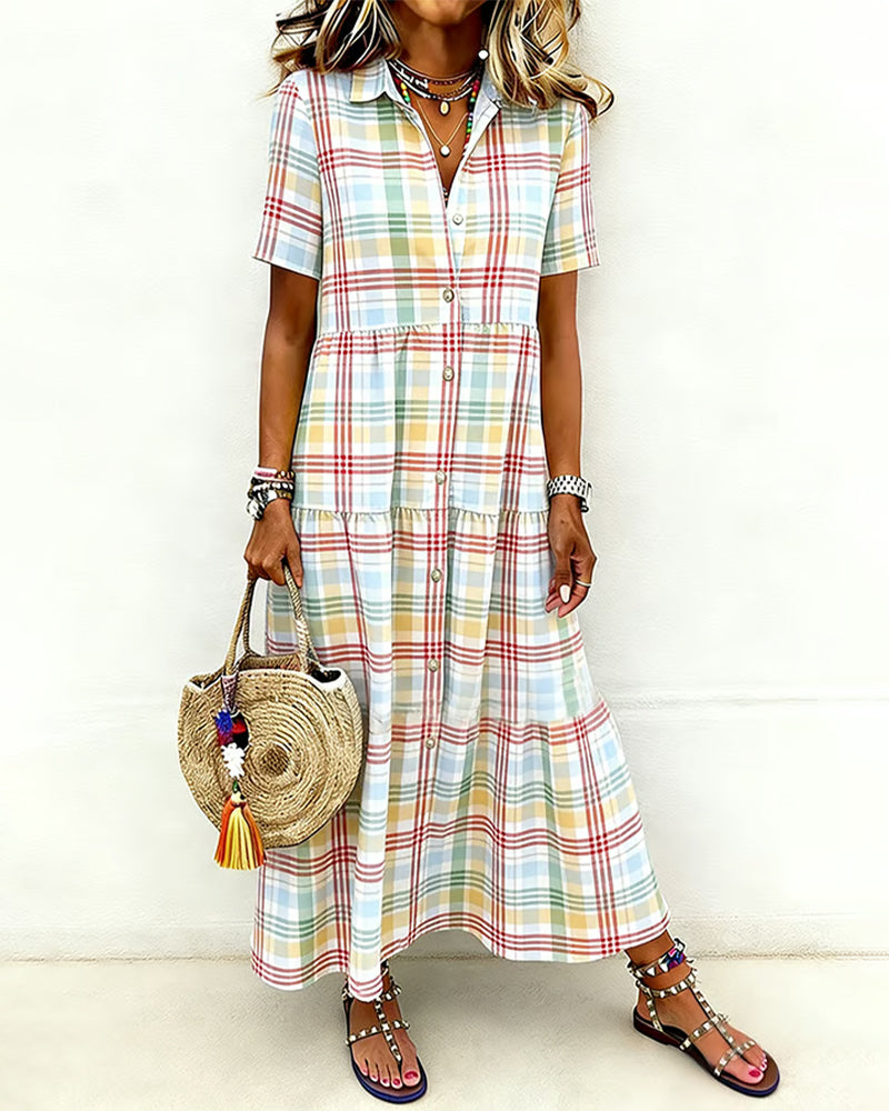 Klänning Casual Ruta