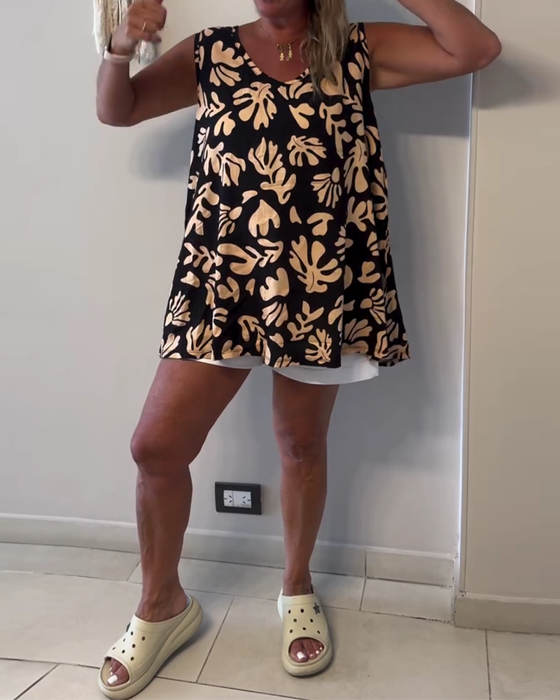 Linne Abstrakt Växttryck