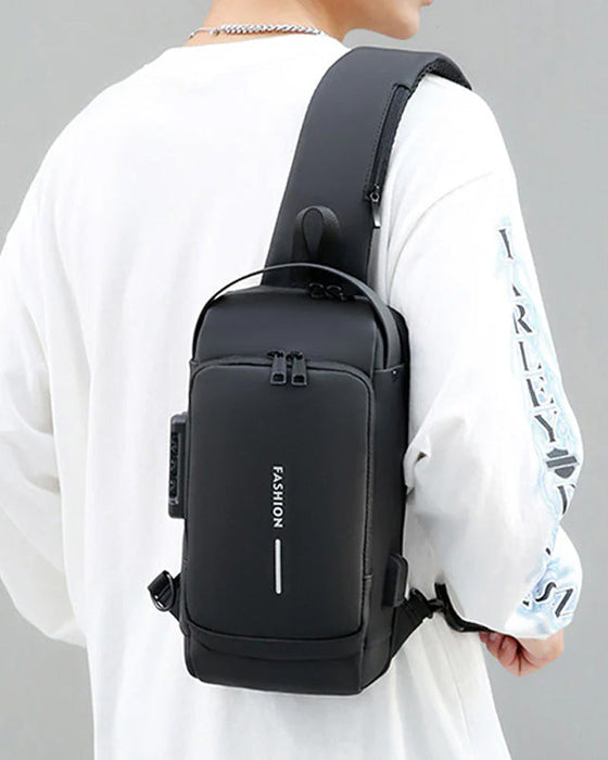 Stöldskyddande bröstväska med lösenord