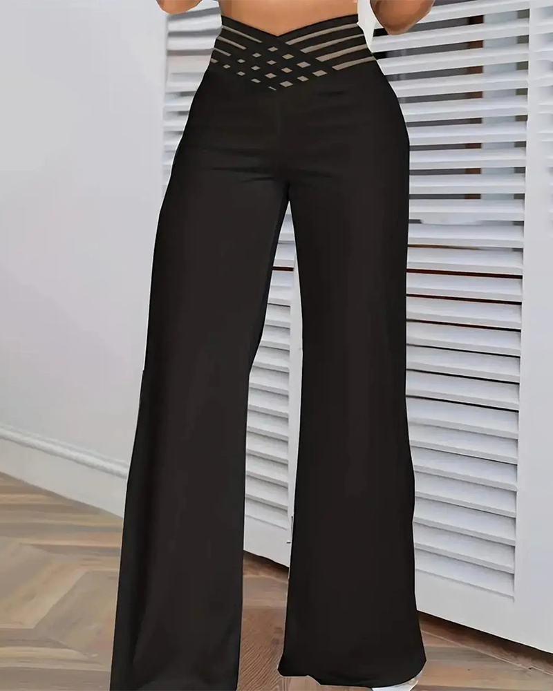 Byxor Kors-Midja Leopard Tryck Uttalade
