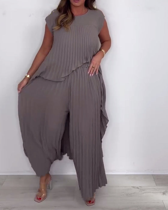 Kostym Moderiktig Streetstil Enfärgad Tvådelad