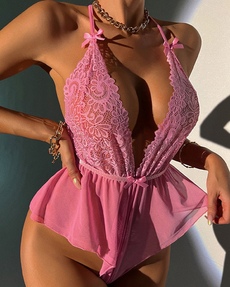 Lingeri Sexig Ett-Delad Med Remmar