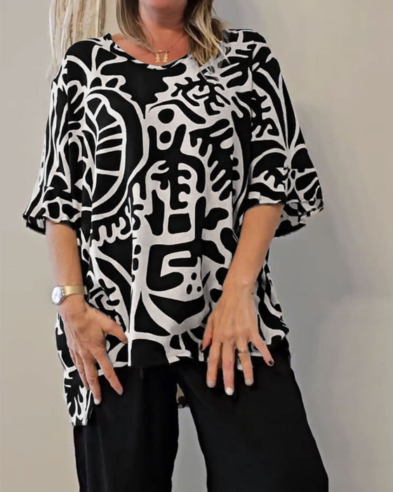 Topp Abstrakt Botaniskt Tryck Lös