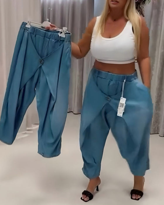 Byxor Med Trendig Design Och Lyktform