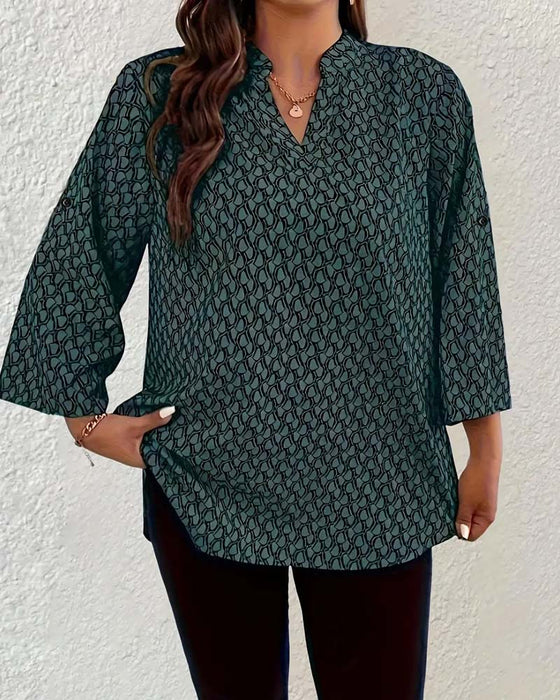 Blus V-Hals Elegant Sofistikerad Bohemisk