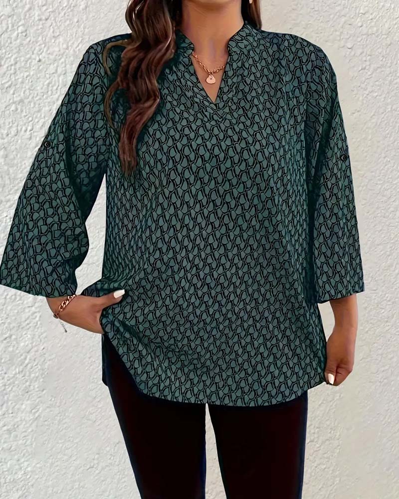 Blus V-Hals Elegant Sofistikerad Bohemisk