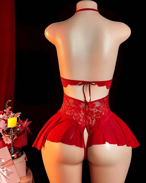 Sexig Lingerie Enfärgad Korsade Remmar