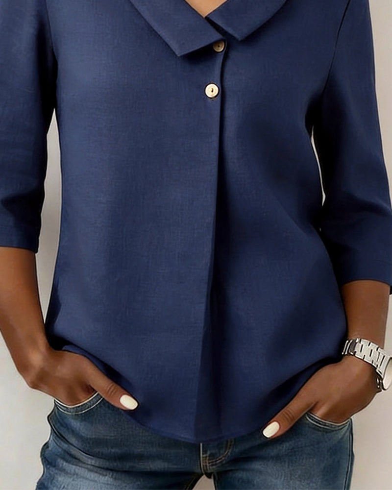 Blus Slag Knapp Babydoll