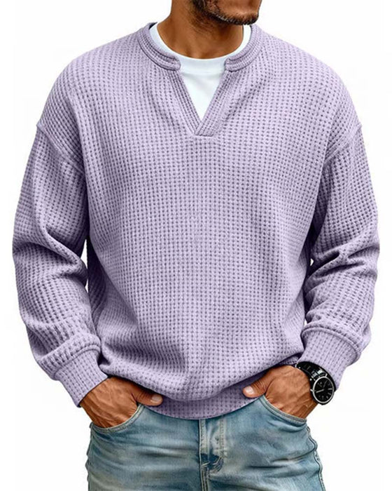 Sweatshirt Herr Runda Halsen Falsk Skiktad