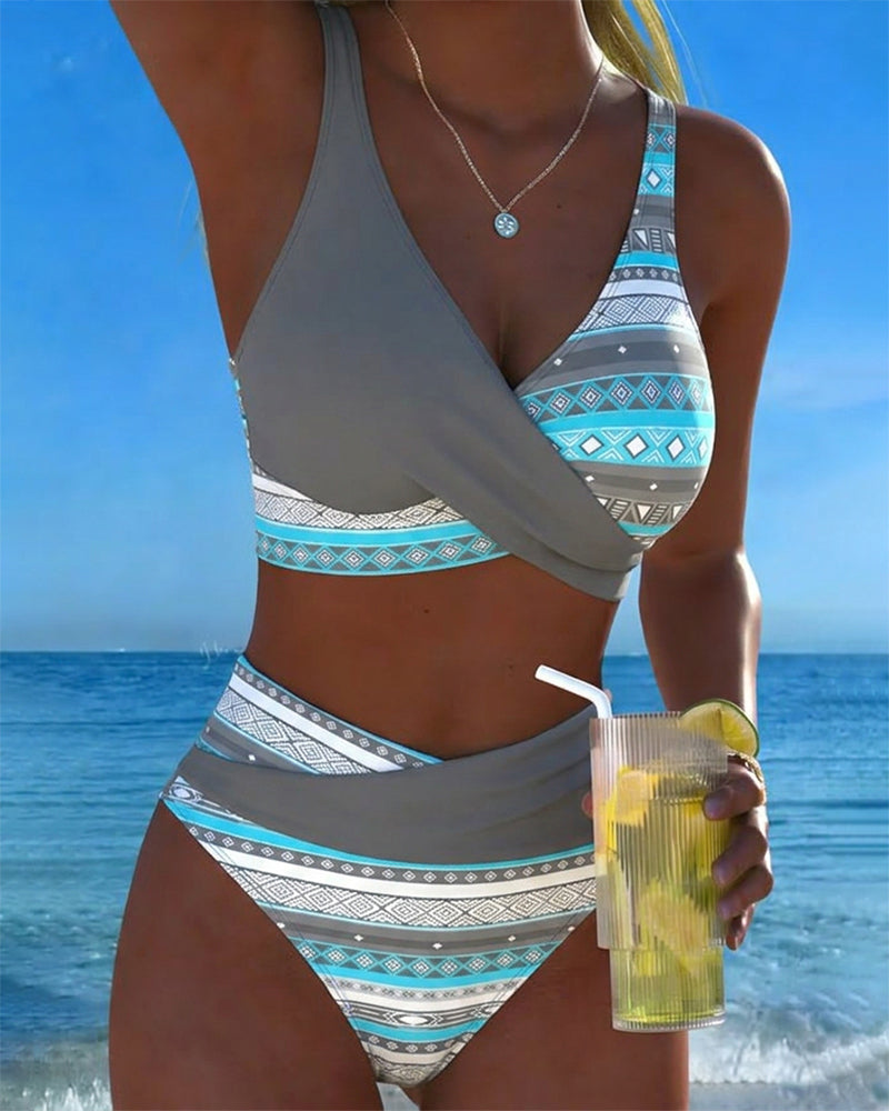 Bikini Tryckt V-Hals