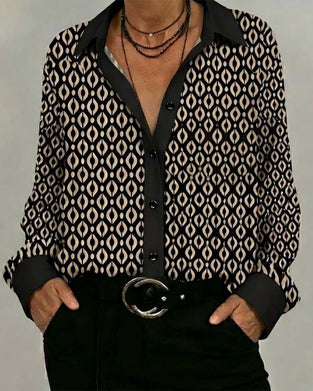 Skjorta Geometrisk Färgblockerad Lappverk