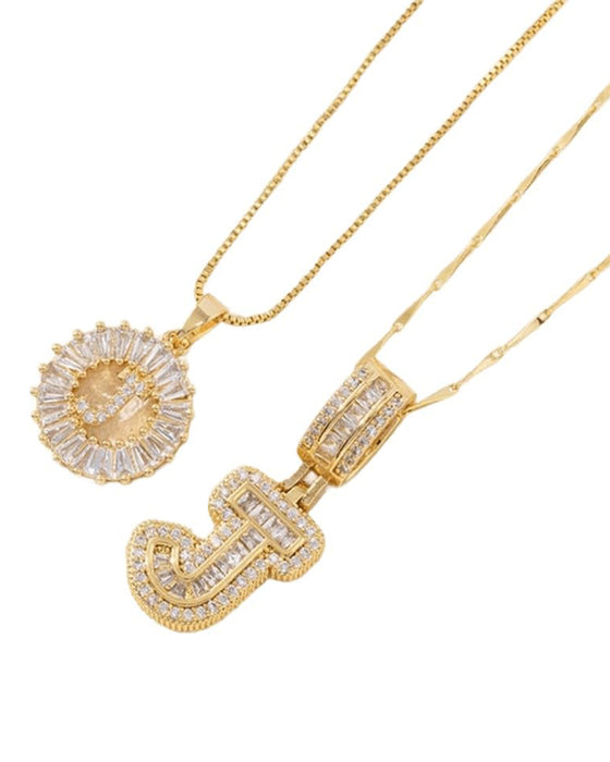 Halsband Initial Bokstav Hängsmycke 2 Förpackning