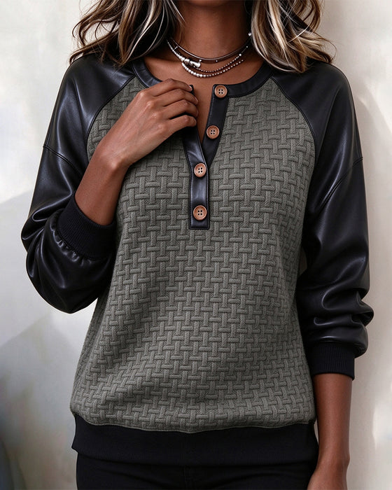 Topp Patchwork Raglanärm