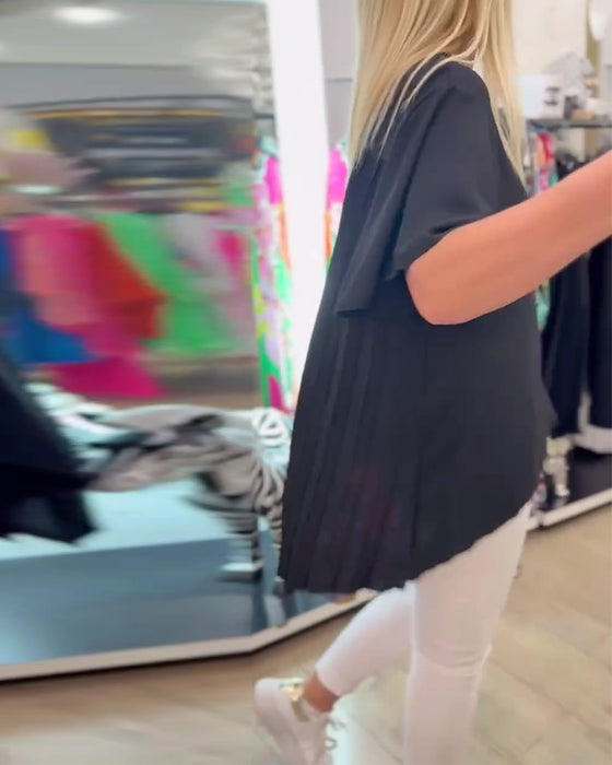 Blus Rund Hals Enfärgad