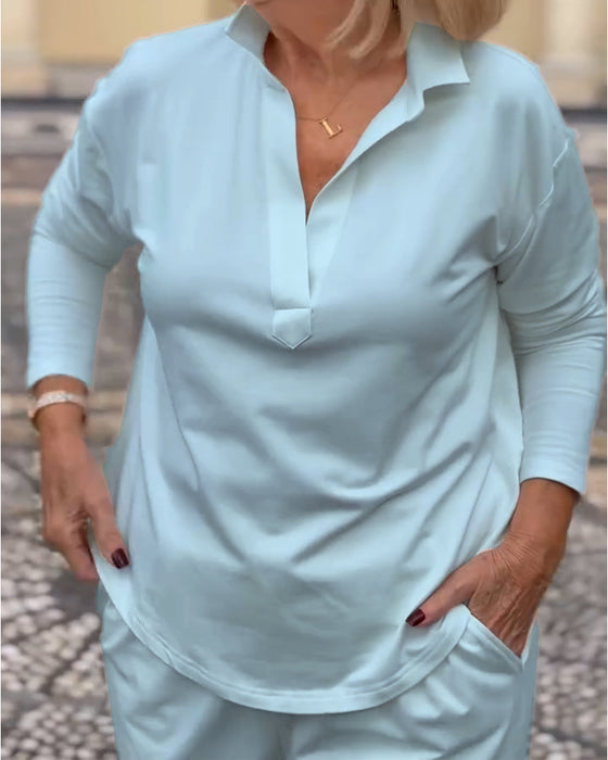 Långärmad Sporttopp Med Krage