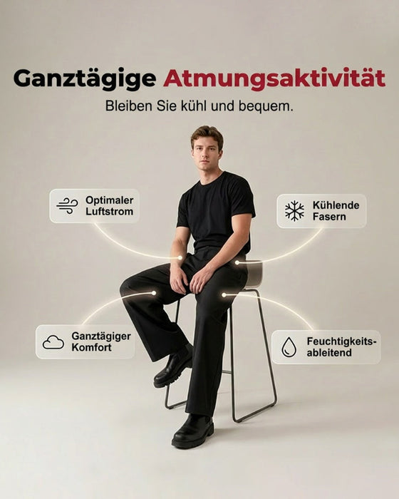 Byxor Hög Midja Knapp Gylf Bred Ben