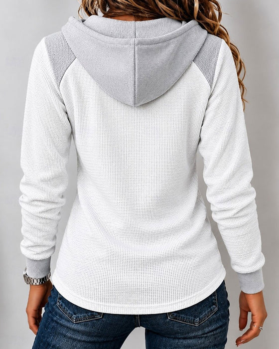 Hoodie Huva Snörning Spliced