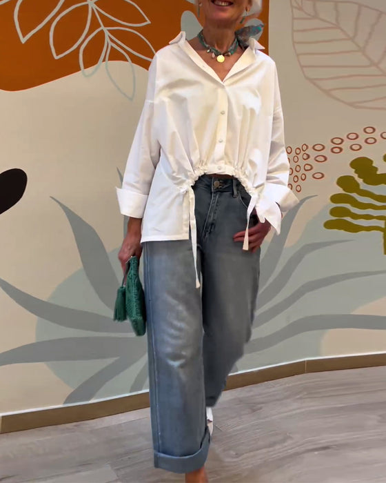 Pendlande enfärgad kavajtopp