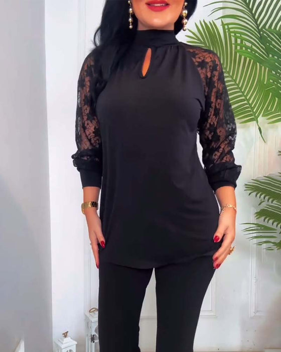 Toppmoderna enfärgade virkade spetsärmar patchwork