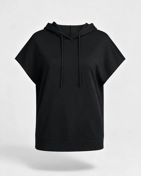 Hoodie Solid Casual Kort Ärm