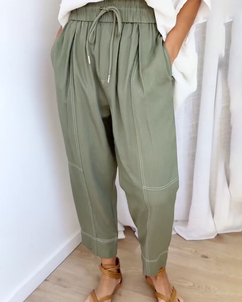 Byxor Med Resår I Midjan Och Dragsko, Modell Lantern