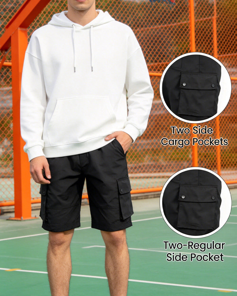 Herr Snabbtorkande Fukttransporterande Cargoshorts, Casual Vardagsbruk