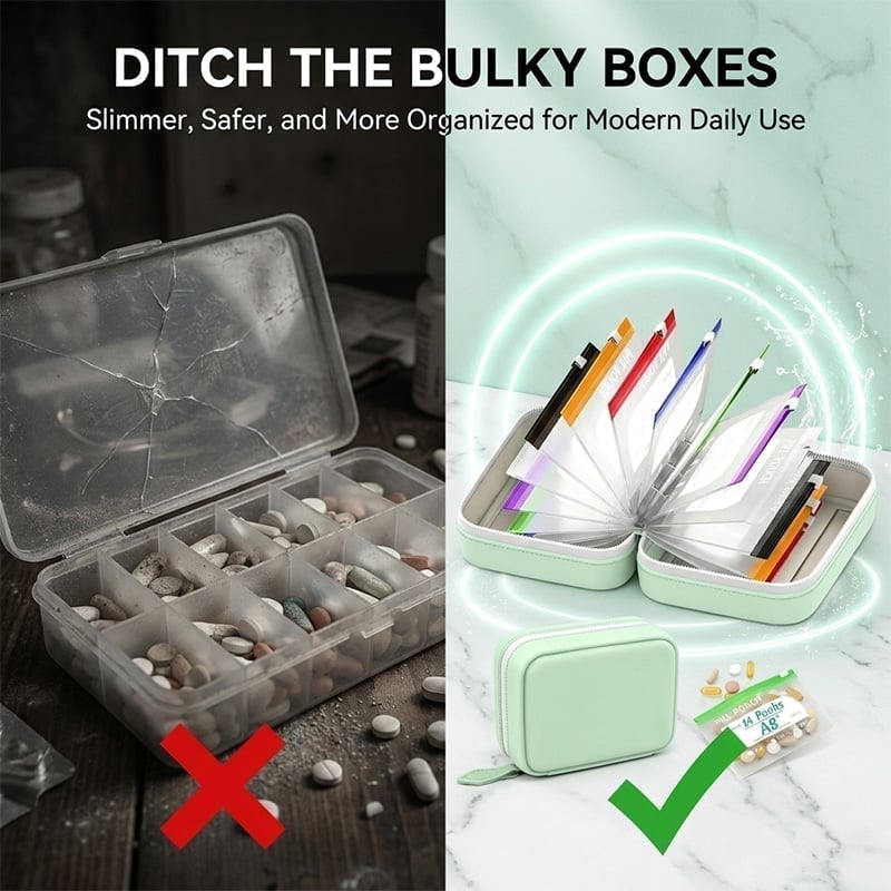 Premium vattentät PU resepillerbox-set
