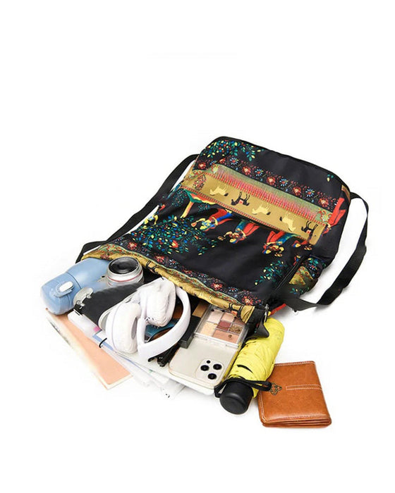 Etnisk stil dragsko axelväska