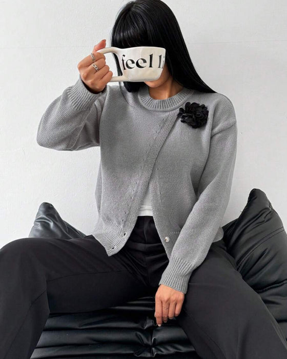 Modern Tröja Med Slipsom