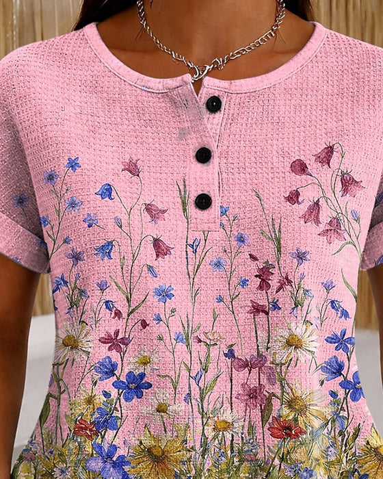 Topp Henley Vildblomma Daisy Våffla