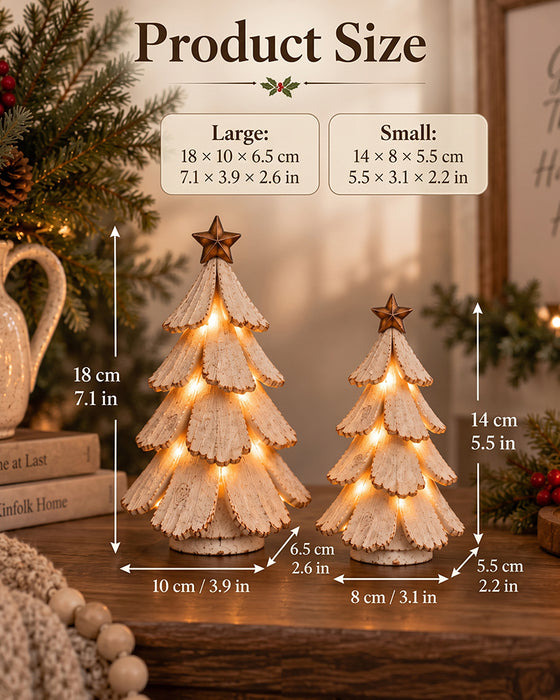 🎄🌙 Vintage Julgran Med Ljus Figur