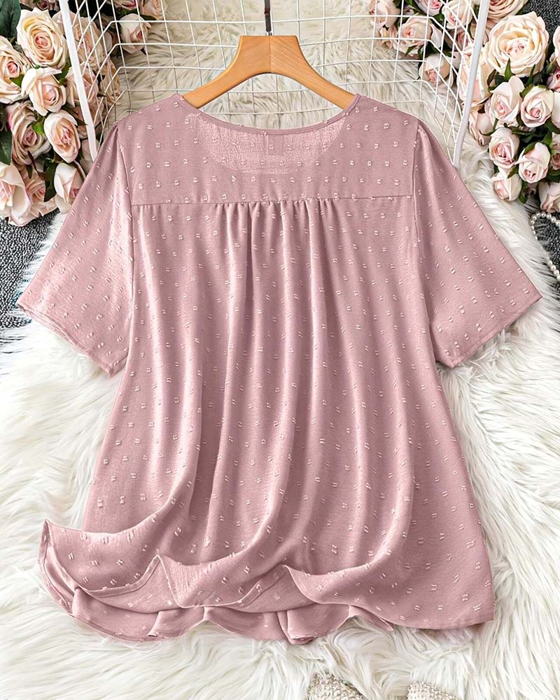 Blus Rundhalsad Mode Casual