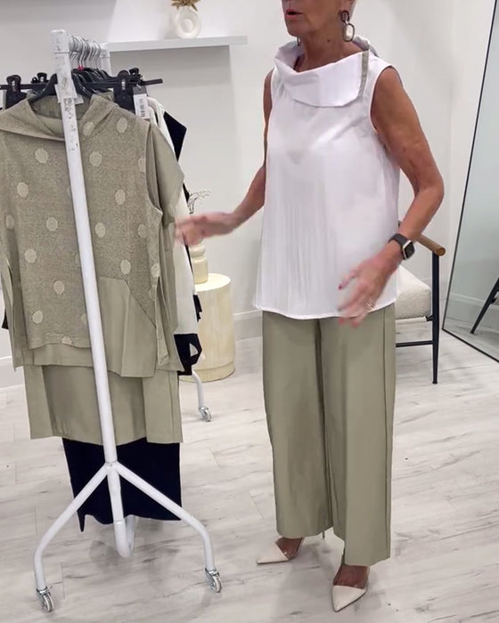 Dräkt Ärmlös Bred Krage Mode