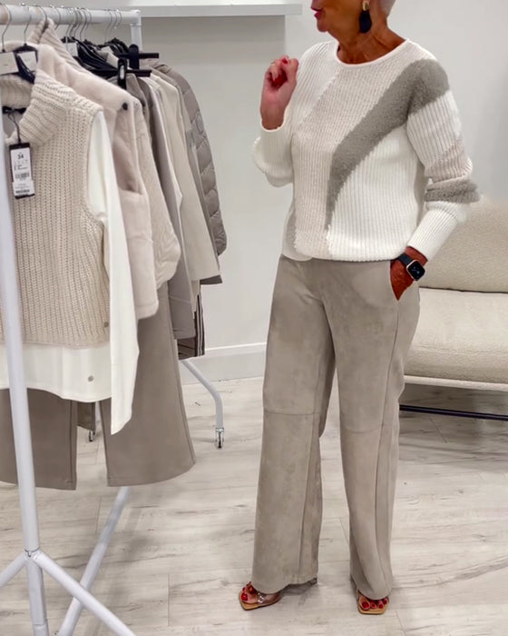 Tröja Crew Neck Bekväm Avslappnad