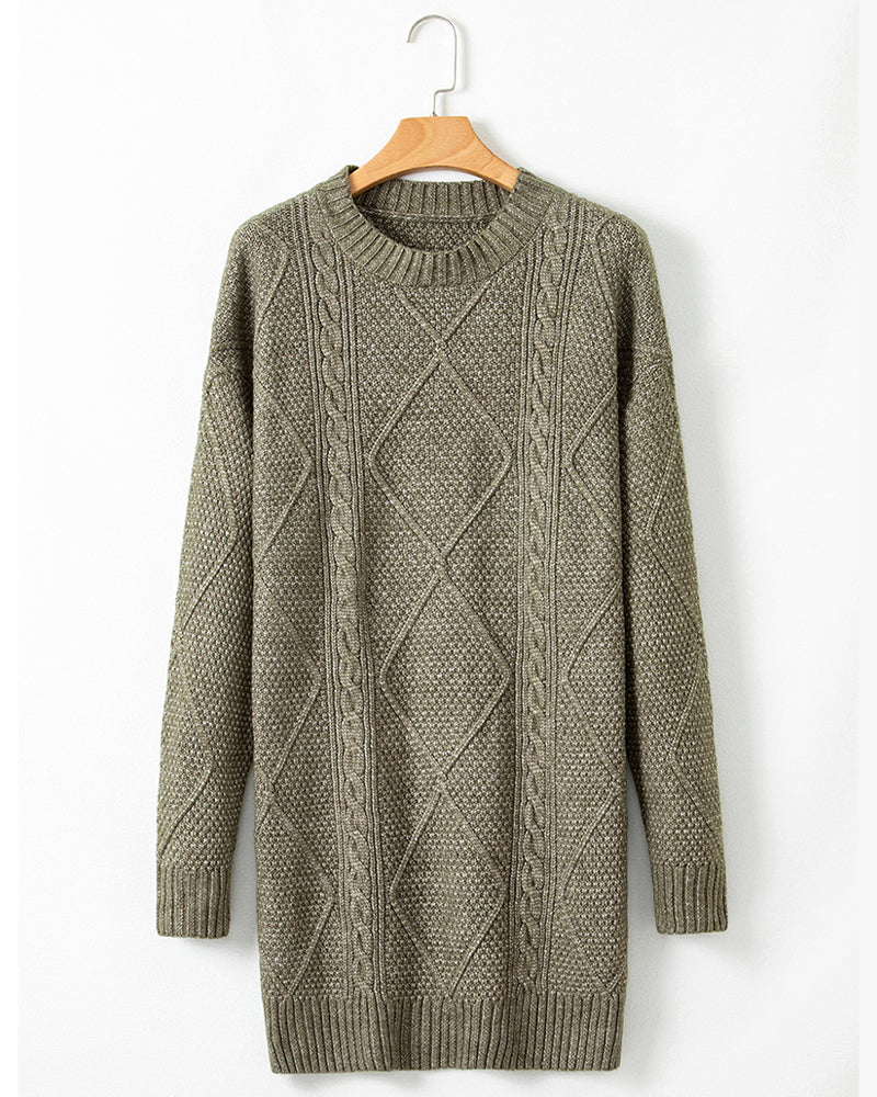 Tröjklänning avslappnad rund hals enfärgad