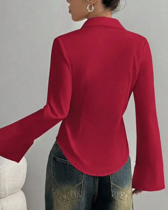 Elegant Slim-Fit Damskjorta
