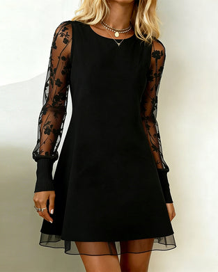 Klänning Mesh Sticksöm Modig