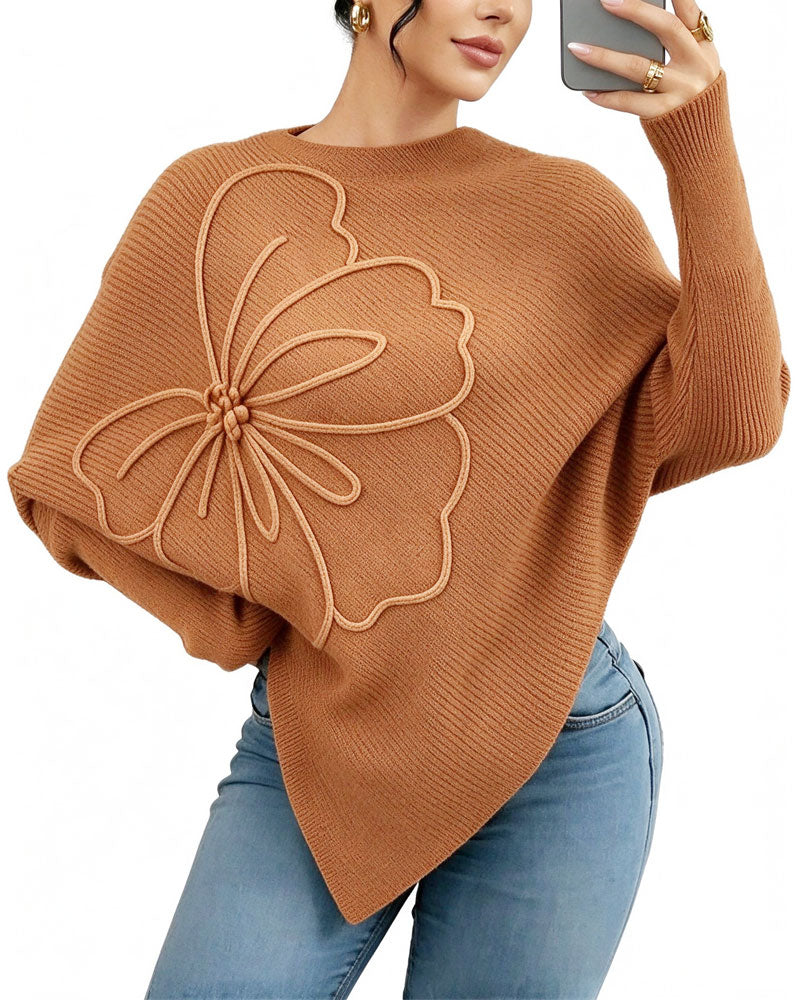 Pullover Stilig Blommig Oregelbunden