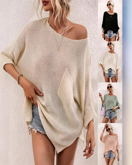 Pullover Enfärgad Med Ficka