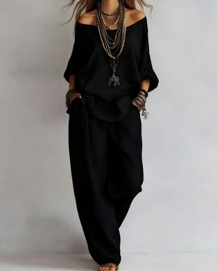 Set Off-Shoulder Vida Byxor Tvådelad