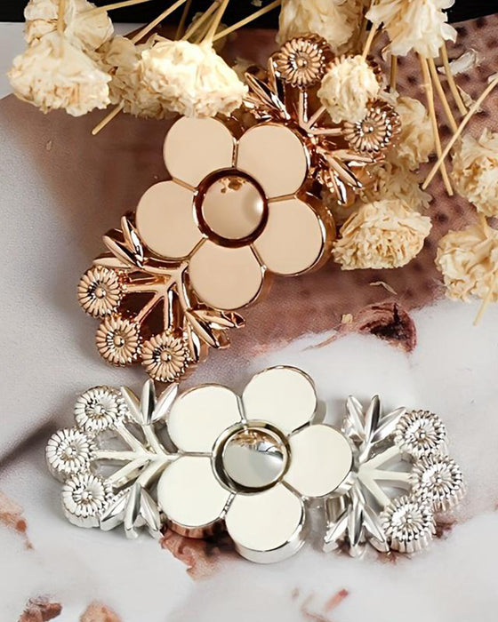 4-Delars Blommönstrad Denim Bältesdrägeri