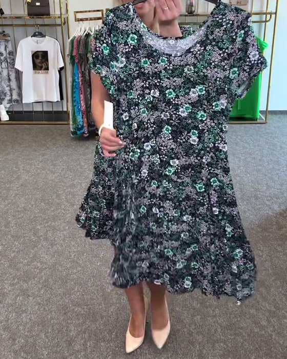 Klänning Stilfull Midjesmäck Tryckt