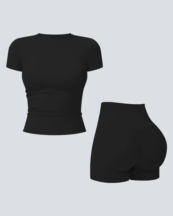 Set Kompression Kortärmad Yoga