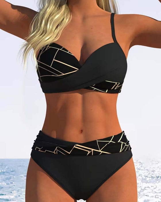 Bikini Spagettiband Kors Tryckt